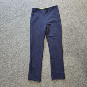 Gretchen Scott Pants Women Size XS Blue Faux Suede Cropped Skinny Stretch Casual